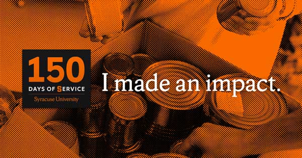 150 Days of Service for Facebook post